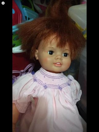Vintage 1972 Ideal Corp 23 " Lifesize Baby Chrissy With Growing Hair