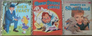3 Vintage Little Golden Books Dick Tracy,  Party In Shariland,  Howdy Doody 