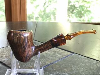 Vintage Knute Of Denmark Freehand Briar Wood Tobacco Estate Pipe Lucite Stem