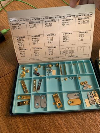 2 Vintage Colibri Lighter Parts Repair Kits In Boxes 3