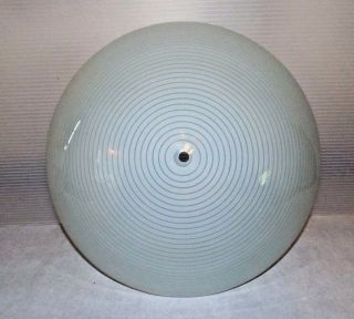 Mcm Vintage Round Glass Flush Mount Ceiling Cover Smooth Circle Stripes 14.  25 "