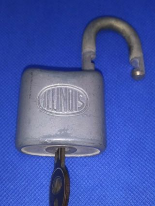 Vintage Illinois Padlock With Key Illnois Lock Co Chicago