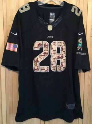 Curtis Martin York Jets Sewn Nike Jersey Size Xl Army Camo Troops Service