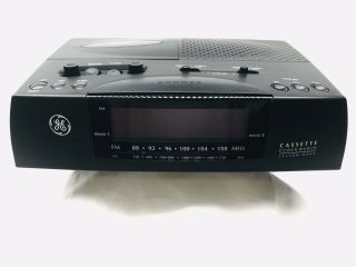 Vintage Ge Digital Alarm Clock Am/fm Cassette Player Radio Battery Backup Snooze