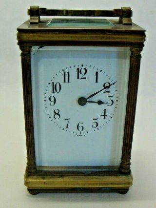 Early 20th Century Brass Cased Carriage Clock Made In France.