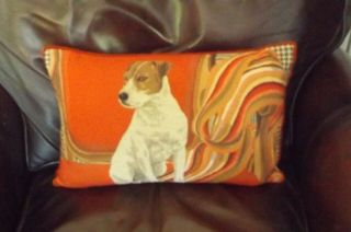 Vintage Iosis Paris,  France Jack Russell Terrier Pillow