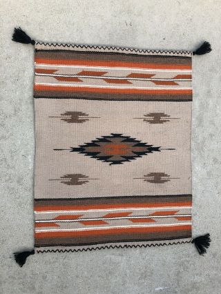 Vintage Hand Woven Navajo Rug Native American Saddle Rug 29.  5x37”
