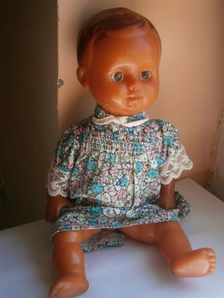 Us Aradeanca Vintage Rubber Toy Doll Puppet Baby Girl In Dress