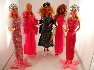 1976 1977 Vintage Superstar Barbie Htf Promotional 9720 (1) Silver/pink Gown