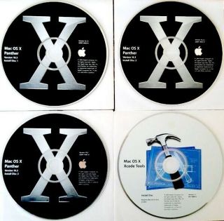 Apple Mac Os X Panther 10.  3 4x Disks