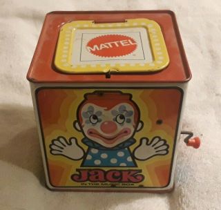 Mattel Vintage Jack - In - The - Box Clown Music Box In Shipped Usps