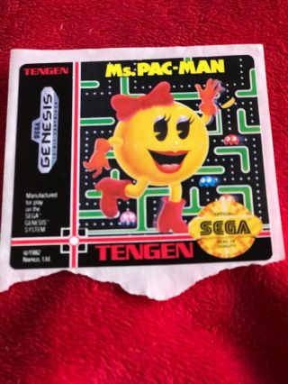 Ms.  Pac - Man (sega Genesis 1982 Sticker Not Video Game