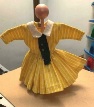 Vintage Ideal Little Miss Revlon Striped Yellow School Dress 1950 