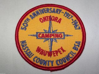 Vintage Bsa Boy Scout Patch 1967 Onteora Camping Wauwepex Nassau County Council