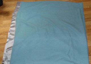 Vintage Light Blue Warm Wool Blanket 92 " X 76 " Full Size Guc