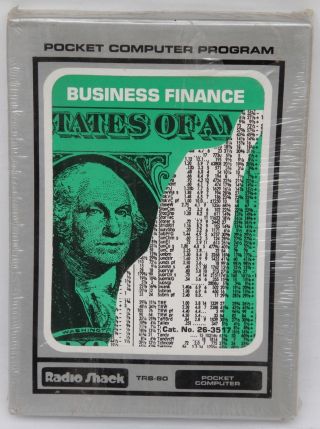 Radio Shack Trs - 80 Pocket Computer Software Business Finance And