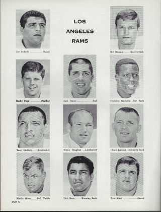 1967 San Francisco 49ers @ Los Angeles Rams NFL Illustrated Program Jones Olsen 2