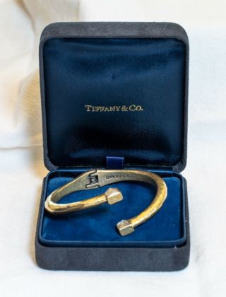 Vintage Tiffany Bracelet Presentation Case Black Suede Blue Satin