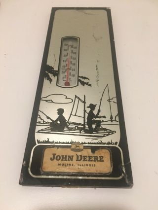John Deere Vintage Thermometer 1950’s Moline Illinois Glass Rare