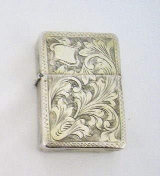 Vintage 800 Silver Etched Lighter With Zippo 2517191 Insert