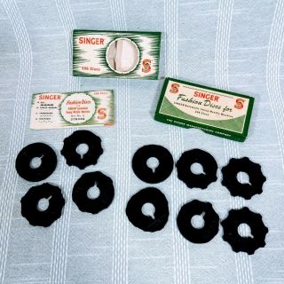 Vintage Singer Sewing Machine Fashion Discs 306 Class 2 Boxes Great Britain 10ct
