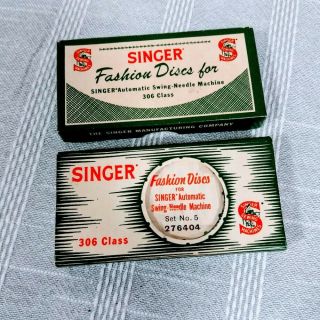 Vintage Singer Sewing Machine Fashion Discs 306 Class 2 Boxes Great Britain 10ct 2