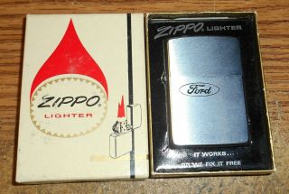 1972 Zippo Ford Full Size Advertising Lighter/new In Box/very Rare