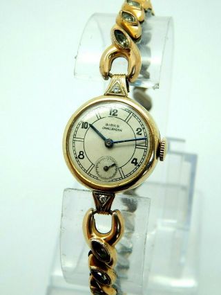 Vintage Swiss Made Ladies Birks Challenger Dress Watch Gold Plated 15 Jewels