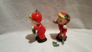 Vintage Christmas Napco Noel Pixie Kids Salt and Pepper Shakers 2