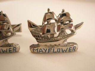 - Mayflower Pilgrim Ship Vintage Cuff Links 3