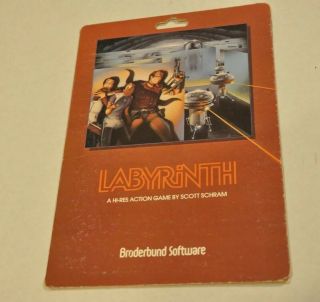 Labyrinth Broderbund Software Apple Ii 2 Computer Game (sleeve Only) Vintage Vtg