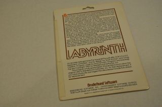 Labyrinth Broderbund Software Apple II 2 Computer Game (Sleeve Only) Vintage Vtg 3