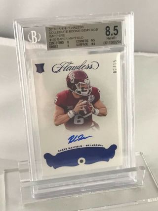 Baker Mayfield 2018 Panini Flawless Collegiate Sapphire Autograph 02/15 Rookie