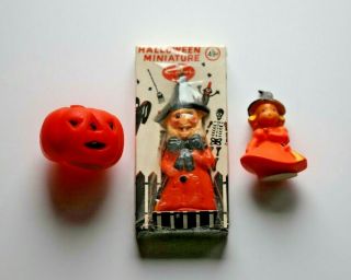 Vintage Gurley And Capri Halloween Candles: Jol,  Young Witch,  Witch Box