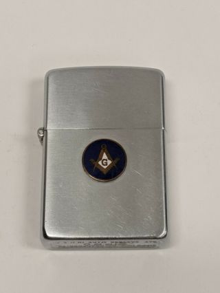 Vintage Masonic Zippo Lighter 2032695 Masons Enamel Logo 1940 