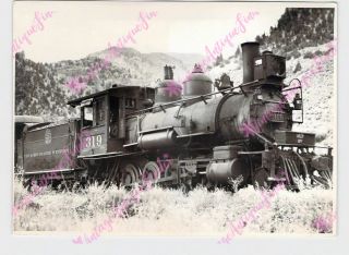 Vintage 5 " X7 " Photo Train Railroad D & Rgw 319 2 - 8 - 0