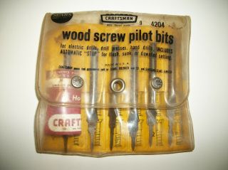 Vintage Craftsman Wood Screw Pilot Bits Set 9 - 4204