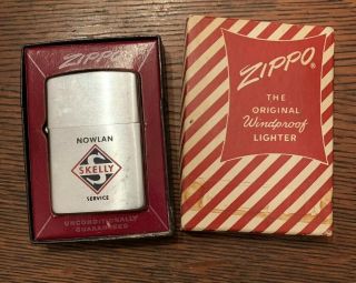 Vintage Skelly Oil Company Slighted Zippo Lighter & Box