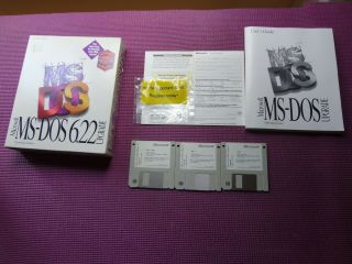 Microsoft Ms - Dos 6.  22 Upgrade Diskettes With Book And Case