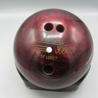 Vintage Columbia 300 White Dot 12lb Bowling Ball Shiny Glossy Red / Drilled