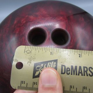 Vintage Columbia 300 White Dot 12lb Bowling Ball Shiny Glossy Red / Drilled 2