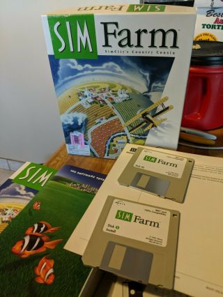 Vintage Video Game For Windows,  Sim Farm Ibm 3.  5 Disks