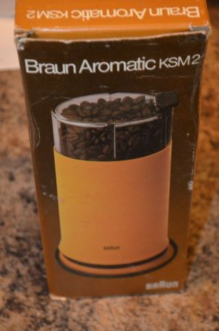 Vintage Braun Ksm2 Aromatic Coffee Grinder Made In Spain White (b) Freshp
