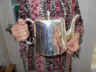 Rare Large 3 Pint Sheffield Art Deco Era Silver Plate Hotel Ware Teapot