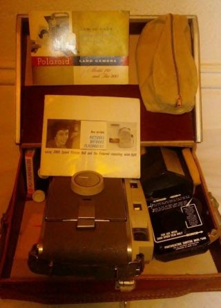 Vintage Polaroid Land Camera The 800 With Case & Accessories