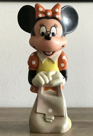 Exc Vintage Minnie Mouse 1960s/70s Disney 8 " Squeak Squeeze Toy Cond.