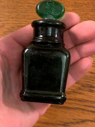 Antique Vintage Green Larkin Soap Co Bottle W/ Glass Stopper 1890 - 1910s,  / - 3