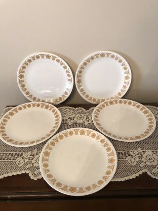 Vintage Corning Corelle Butterfly Gold 13 Pc Dinner Plates,  Saucers & Cereal Bow