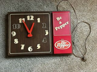 Vintage Dr Pepper Clock Be A Pepper 2 4 10 (motor Runs)