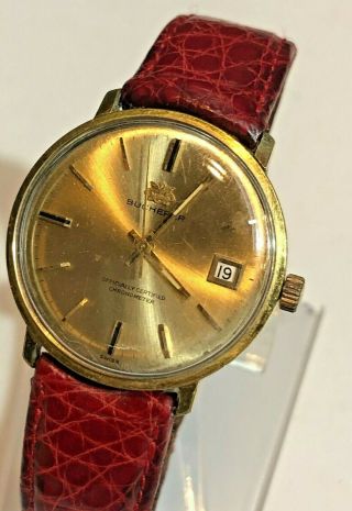 Vintage Mens Carl Bucherer Officially Certified Chronometer Swiss Date Watch 34